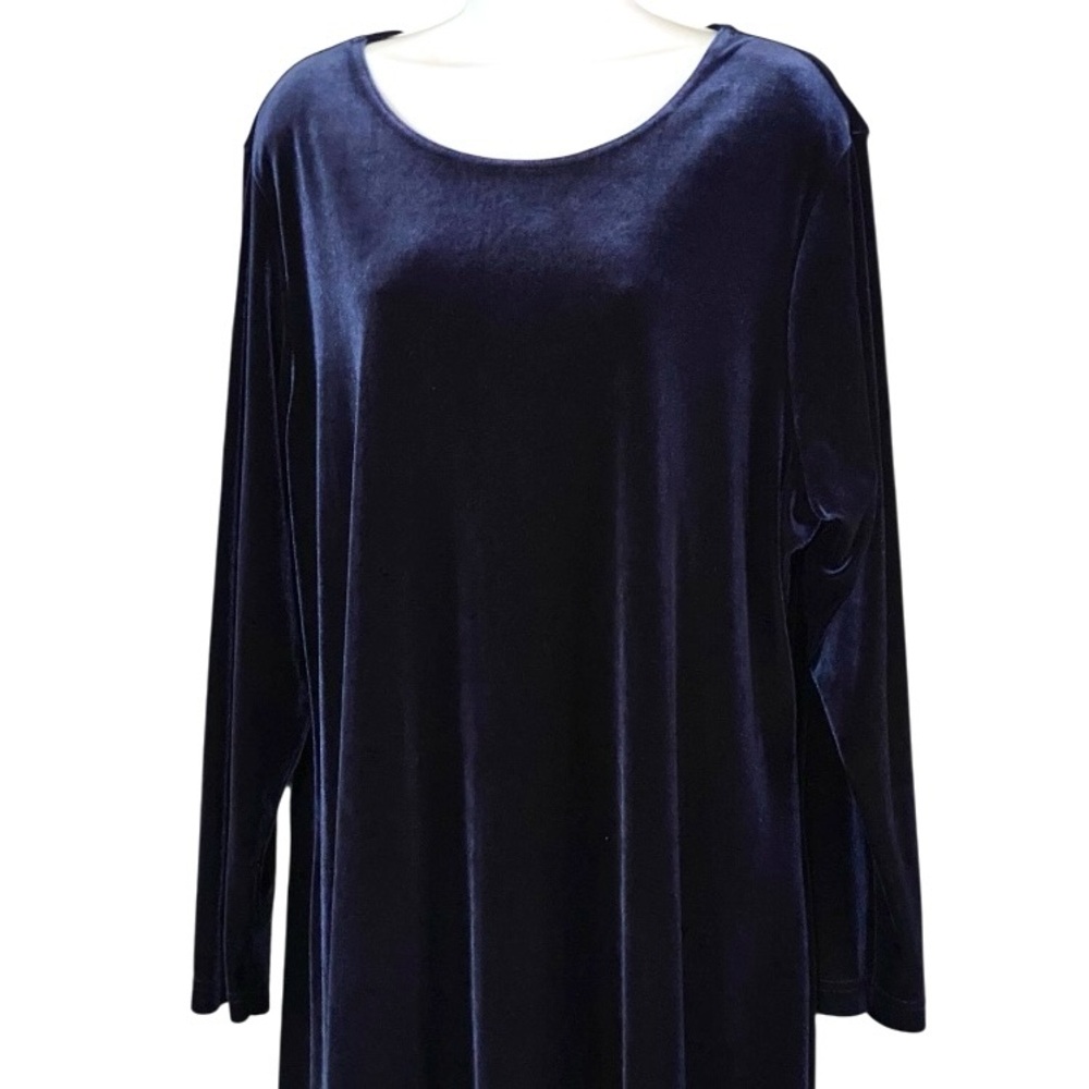 Vintage Blue Velvet Midi Dress 18 Whimsigoth Witchy Romantic Goth Dark Fairy - Picture 3 of 8
